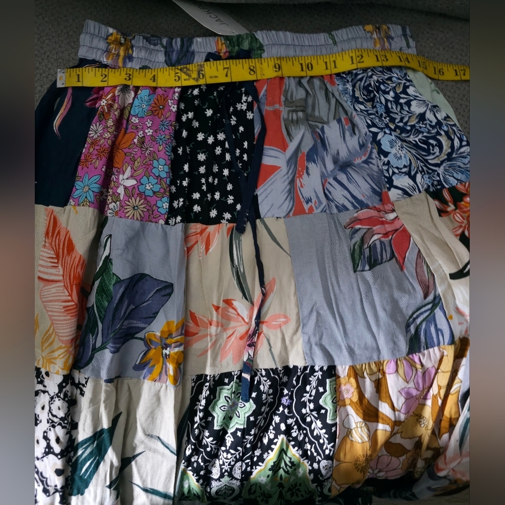 Jackpot Multicolor Patchwork A-Line Skirt - Picture 4 of 5